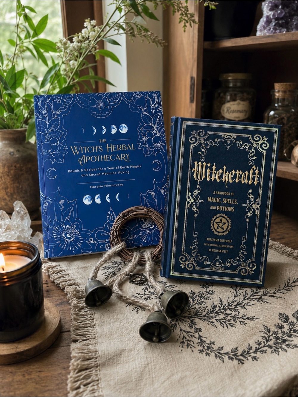Witchcraft & Herbal Magic Bundle + Handmade Witch Bells
